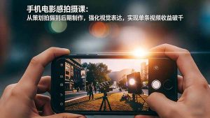 手机电影感拍摄课:从策划拍摄到后期制作,强化视觉表达,实现单条视频收益破千-KJ分享