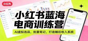 小红书蓝海电商训练营：AI虚拟选品，批量笔记，打造睡后收入系统-KJ分享