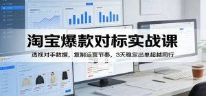 淘宝爆款对标实战课:透视对手数据,复制运营节奏,3天稳定出单超越同行-KJ分享