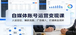 自媒体账号运营变现课：人设定位、爆款选题、广告植入，打通商业闭环-KJ分享