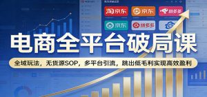 电商全平台破局课:全域玩法,无货源SOP,多平台引流,跳出低毛利实现高效盈利-KJ分享