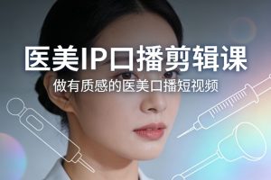 医美IP口播剪辑课,做有质感的医美口播短视频-KJ分享