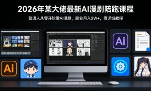 26年某大佬最新Ai漫剧陪跑课程，普通人从零开始做AI漫剧，副业月入2W+-KJ分享