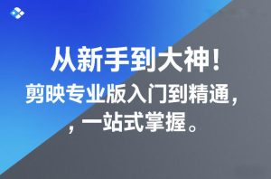 从新手到大神!剪映专业版入门到精通,一站式掌握-KJ分享