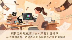 剧情竖屏短视频《女人不易》剪辑课：从素材到成片、助你成为能驾驭复杂故事的剪辑师-KJ分享