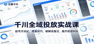 千川全域投放实战课：起号方法论，增量技巧，破解流量泛，提升投放ROI-KJ分享