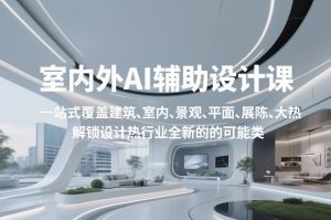 室内外AI设计课，一站式覆盖建筑、室内、景观、平面、展陈五大热门品类，解锁设计行业的全新可能-KJ分享