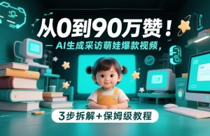 从0到90万赞：AI生成采访萌娃爆款视频，3步拆解+保姆级教程-KJ分享