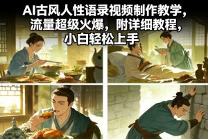 AI古风人性语录视频制作教学,流量超级火爆,附详细教程,小白轻松上手-KJ分享