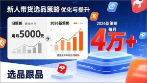 新人带货别瞎选品！这套2026全新选品跟品策略，让我的佣金从0做到每月4万+-KJ分享