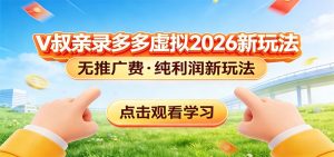 拼多多虚拟电商新玩法，0推广费0成本启动，专为新手打造-KJ分享