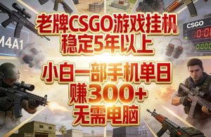 老牌CSGO游戏挂G,稳定5年以上,小白一部手机单日賺3张+,无需电脑-KJ分享