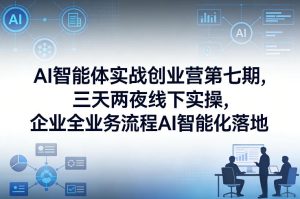 AI智能体实战创业营第七期，三天两夜线下实操，企业全业务流程AI智能化落地（26年1月20-22号）-KJ分享