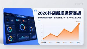 2026抖店新规运营实战:系统破解店铺权重低、自然流不进、千川投不动三大核心难题-KJ分享