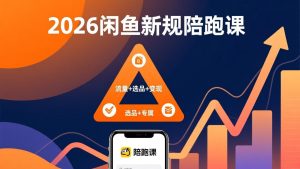 2026闲鱼高阶陪跑课全新上线，带你吃透新规玩转选品流量，从零搭建稳定变现盈利体系-KJ分享