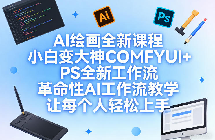 AI绘画全新课程,小白变大神COMFYUI+PS全新工作流,革命性AI工作流教学,让每个人轻松上手-KJ分享