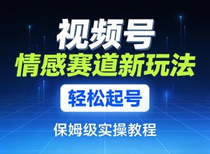 视频号情感赛道新玩法，轻松起号，保姆级实操教程-KJ分享