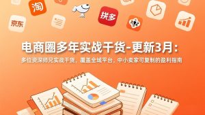 电商圈多年实战干货-更新3月:多位资深师兄实战干货,覆盖全域平台,中小卖家可复制的盈利指南-KJ分享