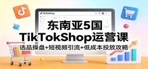 东南亚5国TikTokShop运营课：选品操盘+短视频引流+低成本投放攻略-KJ分享