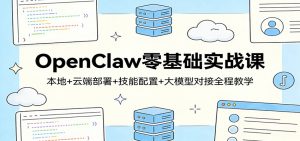 OpenClaw零基础实战课:本地+云端部署+技能配置+大模型对接全程教学-KJ分享