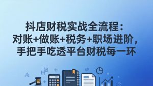 抖店财税实操全流程：对账+做账+税务+职场进阶，手把手吃透平台财税每一环-KJ分享