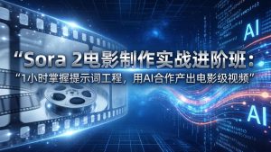 Sora 2电影制作实战进阶班:1小时掌握提示词工程,用AI合作产出电影级视频-KJ分享