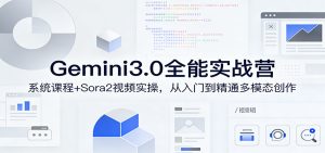 Gemini3.0全能实战营：系统课程+Sora2视频实操，从入门到精通多模态创作-KJ分享