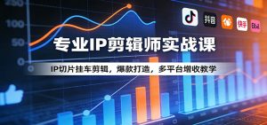 专业IP剪辑师实战课：IP切片挂车剪辑，爆款打造，多平台增收教学-KJ分享