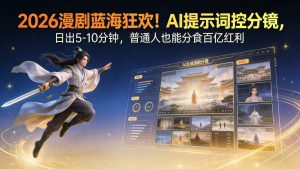 2026漫剧红利实锤! AI 提示词控分镜, 普通人也能轻松月入过万-KJ分享