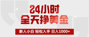24小时全天挣美金，新人小白轻松入手，长期稳定，日入1000+-KJ分享