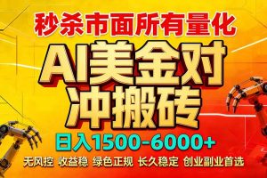 2026 全网首发黑马项目|AI 美金算法对冲 | 日入 2000-6000+ | 稳定 0 风控 | 告别 996 死工资-KJ分享