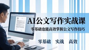 AI 公文写作实战课:零基础掌握格式规范与 5 大文种,用 AI 高效写出合格材料-KJ分享