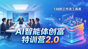 AI智能体创富训练营2.0：3天闭门直播+视频课+工具库，从0到1搭建智能体附138个工作流-KJ分享