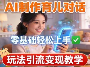 AI制作育儿对话,零基础轻松上手,玩法引流变现教学-KJ分享