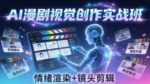 AI漫剧视觉导演思维实战班,从脚本到成片全掌握,分镜设计情绪渲染一站学会-KJ分享