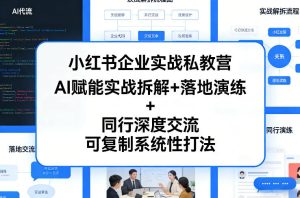 小红书企业实战私教营，AI赋能实战拆解+落地演练+同行深度交流，可复制系统性打法-KJ分享
