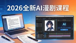 2026全新AI漫剧课程：覆盖创作全链路，教你写作分镜剪辑配音一站式打造漫剧作品-KJ分享