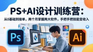 PS+AI设计训练营：从0基础到接单，两个月掌握两大软件，手把手把技能变收入-KJ分享