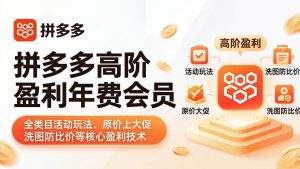 拼多多高阶盈利年费会员(更新4月-KJ分享