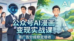 公众号AI漫画变现实战课:星座/职场/养生多赛道+智能体发文,靠广告分成稳定增收-KJ分享