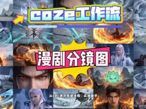 通过Coze工作流，制作《动漫分镜图》，两分钟制作完成25宫格分镜图，从0到1演示搭建过程，实操教学-KJ分享