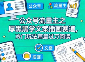 公众号流量主之厚黑学文案插画赛道，冷门玩法篇篇过万阅读-KJ分享