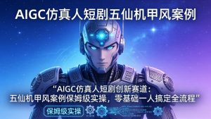 AIGC仿真人短剧创新赛道:五仙机甲风案例保姆级实操,零基础一人搞定全流程-KJ分享