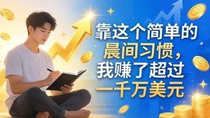 付费文章:靠这个简单的晨间习惯,我赚了超过一千万美元-KJ分享