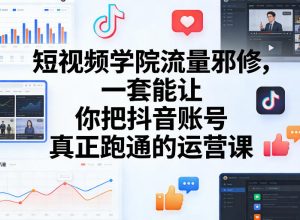 短视频学院流量邪修,一套能让你把抖音账号真正跑通的运营课-KJ分享