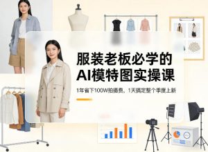 服装老板必学的AI模特图实操课,1年省下100W拍摄费,1天搞定整个季度上新-KJ分享