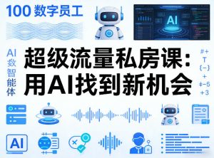 你的AI数字员工100个智能体，超级流量私房课，用AI找到新机会-KJ分享