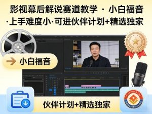 某大佬的影视幕后解说赛道教学，小白福音，上手难度小，可进伙伴计划+精选独家-KJ分享
