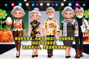 银发养生赛道，AI走秀圈粉百万，粉丝粘性高，轻松实现流量变现，适合新手小白，全套流程玩法解析-KJ分享