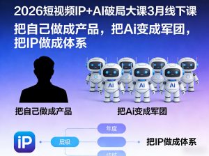 2026短视频IP+AI破局大课3月线下课，把自己做成产品，把Ai变成军团，把IP做成体系-KJ分享